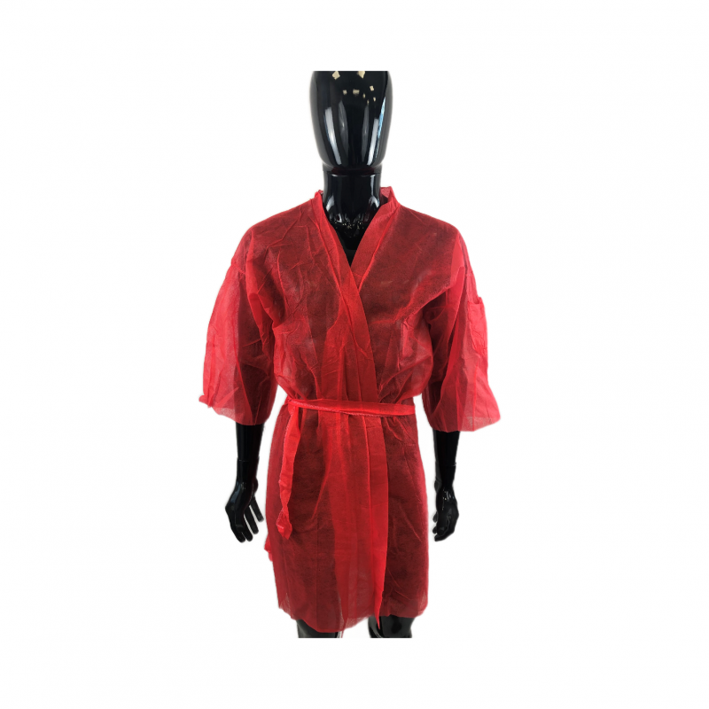 BATA DESECHABLE PELUQUERÍA TIPO KIMONO